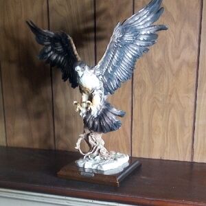 Majestic Eagle Sculpture in Black and Brown